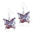 Silver Foil Butterfly Murano Glass Earrings