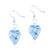 White And Blue Spiral Line Heart Earrings