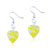 White And Yellow Spiral Line Heart Earrings