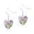 Green And White Zigzag Line Heart Earrings