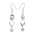 Diamond With Ball Dangle Sterling Silver Earrings