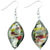 Silver Foil Twist Leaf Murano Glass Earrings