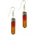 Dangle Orange Tone Cylinder Murano Glass Earrings