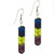 Blue Yellow And Red Cylinder Murano Glass Earrings