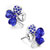 Four Leaf Clover With September Birthstone Sapphire Austrian Crystal Heart Stud Earrings