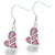 Faux Mother Of Pearl Pink Heart Earrings