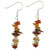 Orange Aventurine Stone Chip Beads Earrings