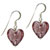 Pink Heart Murano Glass Silver Murano Glass Earrings