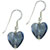 Blue Heart Murano Glass Silver Earrings
