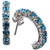 Aqua Blue Crystal Silver Hoop Earrings