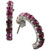 Pink Crystal Silver Hoop Earrings