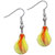 Yellow And Red Teardrop Lampwork Dangle Earrings
