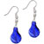 Blue Teardrop Lampwork Dangle Murano Glass Earrings