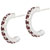 Dark Red Studded Crescent Earrings