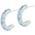 Pale Blue Studded Crescent Earrings