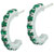Green Studded Half Hoop Earrings