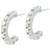 Rainbow Studded Crescent Earrings