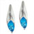 Fancy Curved Aqua Blue Earrings
