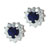 Sterling Silver Sapphire Diamond Simulated Cz Earrings