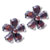 Flower January Garnet Color Birthstone 925 Sterling Silver Earrings