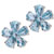 Flower March Aquamarine Color Birthstone 925 Sterling Silver Earrings
