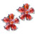Flower&nbsp;july Ruby Color Birthstone 925 Sterling Silver Earrings