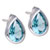 Drop March Aquamarine Color Birthstone 925 Sterling Silver Earrings