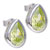 Drop August Peridot Color Birthstone 925 Sterling Silver Earrings