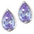 Sterling Silver Light Pink Pear Shaped Cz Earrings