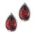 Sterling Silver Pear Shaped Ruby Simulated Earrings