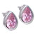 October Pink Tourmaline Color Birthstone 925 Sterling Silver Earrings