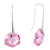 October Pink Pentacle Crystal Sterling Silver Earrings