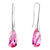 October Pink Round Leaf Crystal Sterling Silver Earrings
