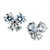 925 Sterling Silver Apr Birthstone Clear White Crystal Diamond Accent Butterfly Stud Earrings