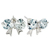 Bowknot With April Birthstone Clear Crystal Round Stud Earrings
