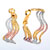 Pretty Triple Silver Tone And Rose Golden Wavy Hoop Earrings