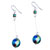Green Blue And Yellow Colorful Ball Earrings
