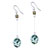 Silver Intricate Line Green Ball Earrings