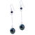 Golden And Green Glitter Powder Black Ball Earrings