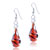 Red And Black Helix Pattern Earrings