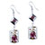 Silver Foil Red And Yellow Speckle Dichroic Glass Earrings