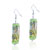Golden Flower Green Cylinder Earrings
