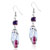 Silver Foil Red And Brown Speckle Translucent Earrings