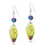 Gold Foil Dark Red Speckle Translucent Earrings