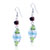 Pale Green Silver And Pale Blue Stripes Earrings