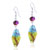 Silver Foil Blue And Yellow Translucent Earrings