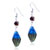 Silver Foil Blue And Green Black Translucent Earrings