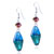 Silver Foil Blue And Turquoise Translucent Earrings
