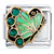 May Birthstone Butterfly Italian Charm