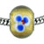 Champagne Yellow Blue Flowered Murano Glass European Beads